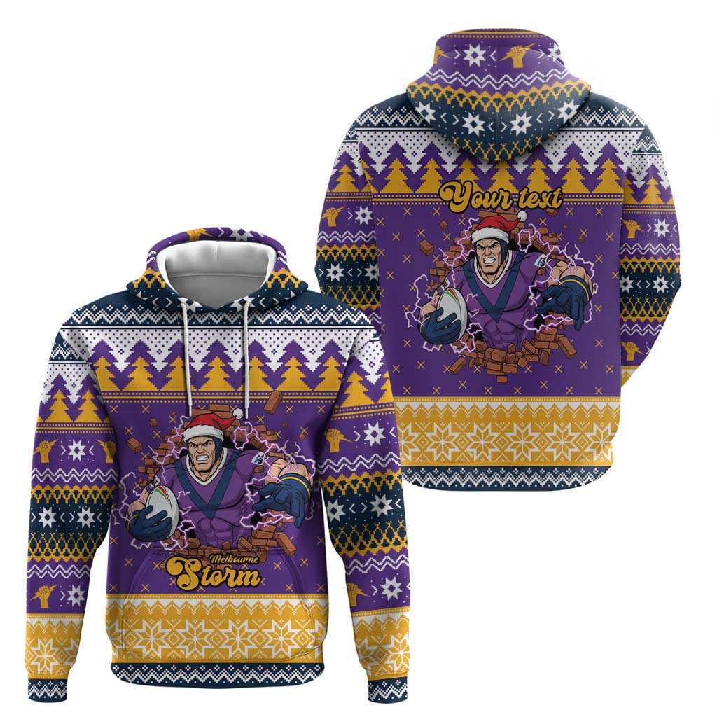 Melbourne Thunderbolt Santa Personalised Hoodie Christmas Rugby League Spirit - Aussie Hoodie