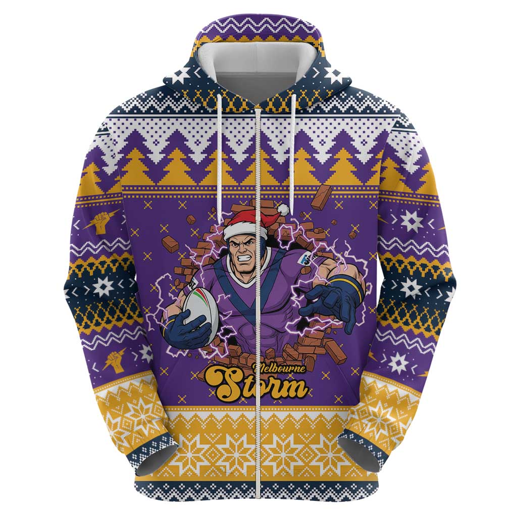 Melbourne Thunderbolt Santa Personalised Hoodie Christmas Rugby League Spirit - Aussie Hoodie