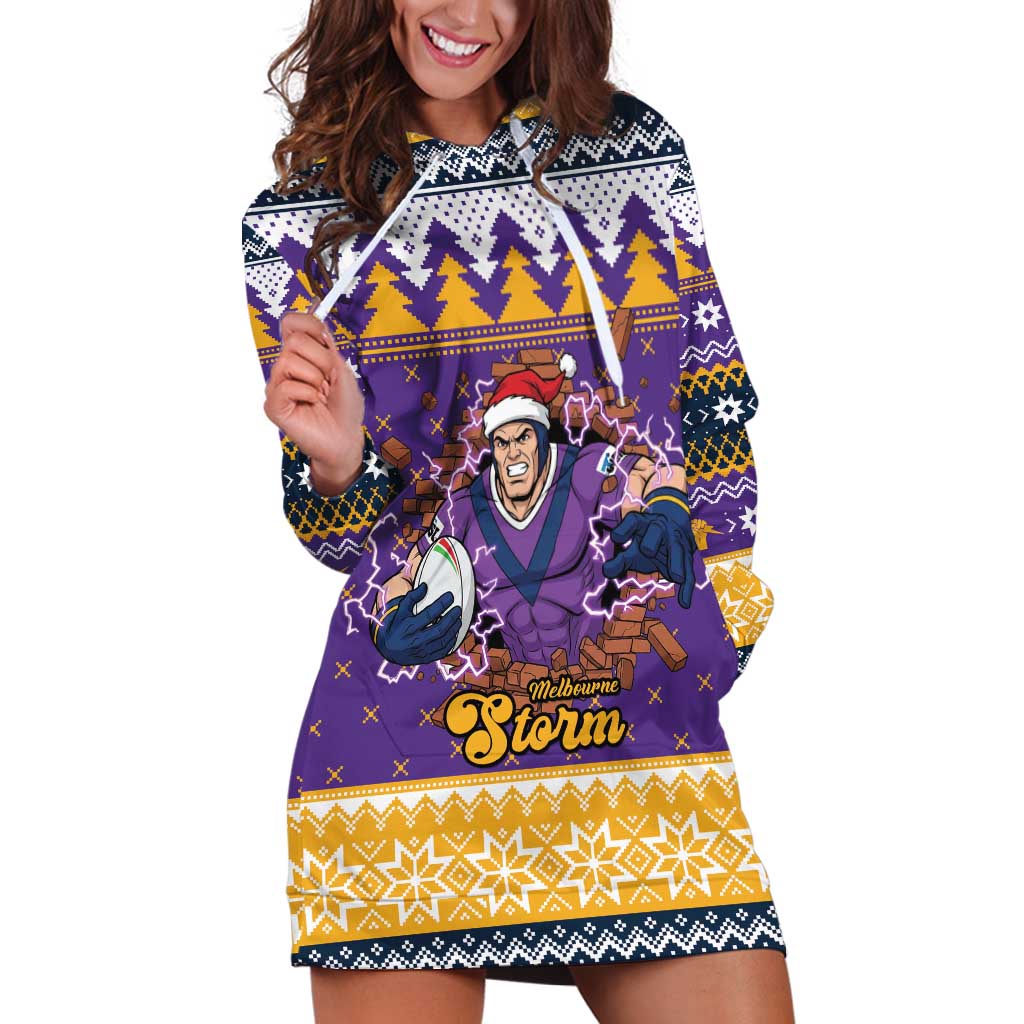 Melbourne Thunderbolt Santa Personalised Hoodie Dress Christmas Rugby League Spirit - Aussie Hoodie