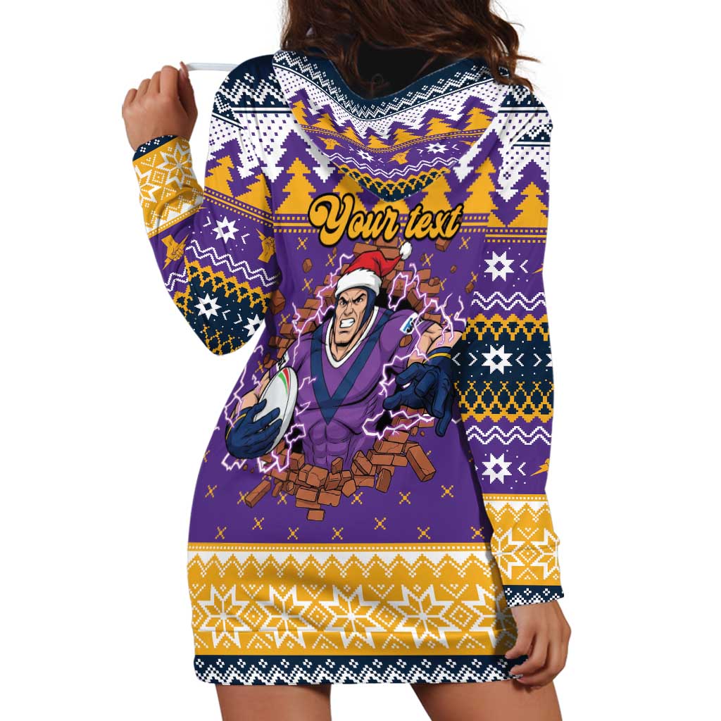 Melbourne Thunderbolt Santa Personalised Hoodie Dress Christmas Rugby League Spirit - Aussie Hoodie