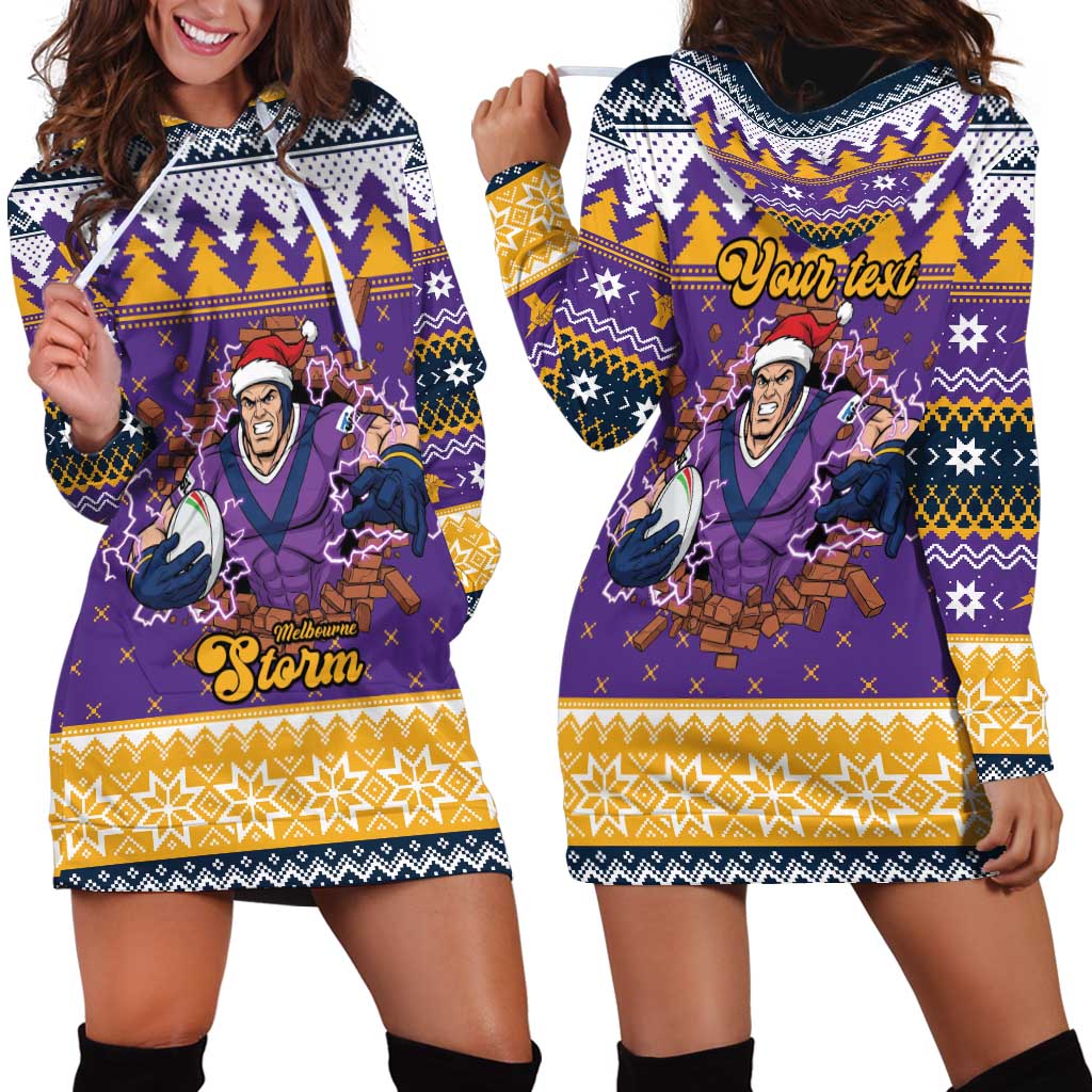 Melbourne Thunderbolt Santa Personalised Hoodie Dress Christmas Rugby League Spirit - Aussie Hoodie