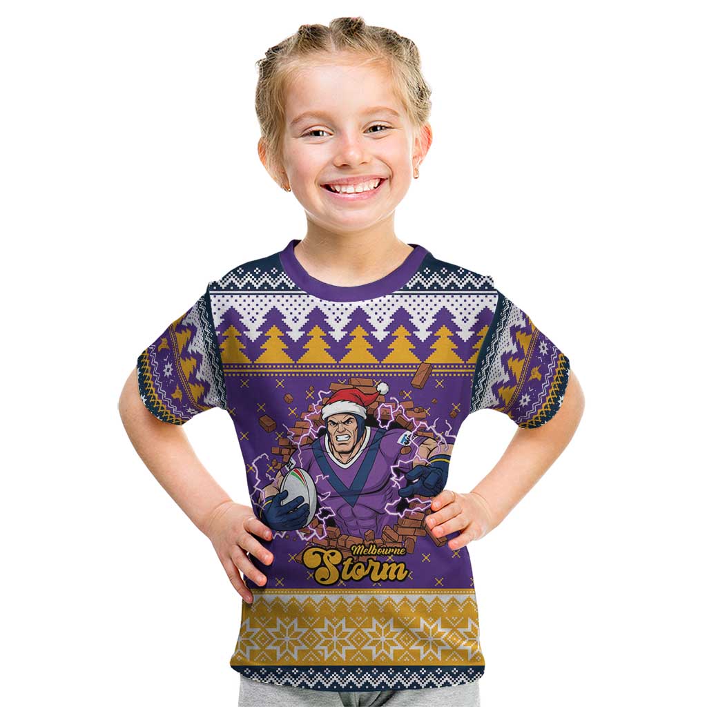 Melbourne Thunderbolt Santa Personalised Kid T Shirt Christmas Rugby League Spirit - Aussie Hoodie