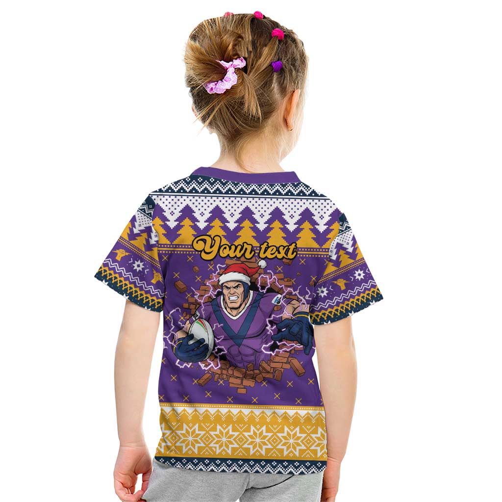 Melbourne Thunderbolt Santa Personalised Kid T Shirt Christmas Rugby League Spirit - Aussie Hoodie