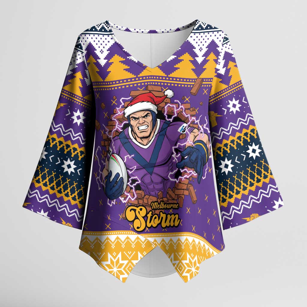 Melbourne Thunderbolt Santa Personalised Kimono Sleeve Blouse Christmas Rugby League Spirit - Aussie Hoodie