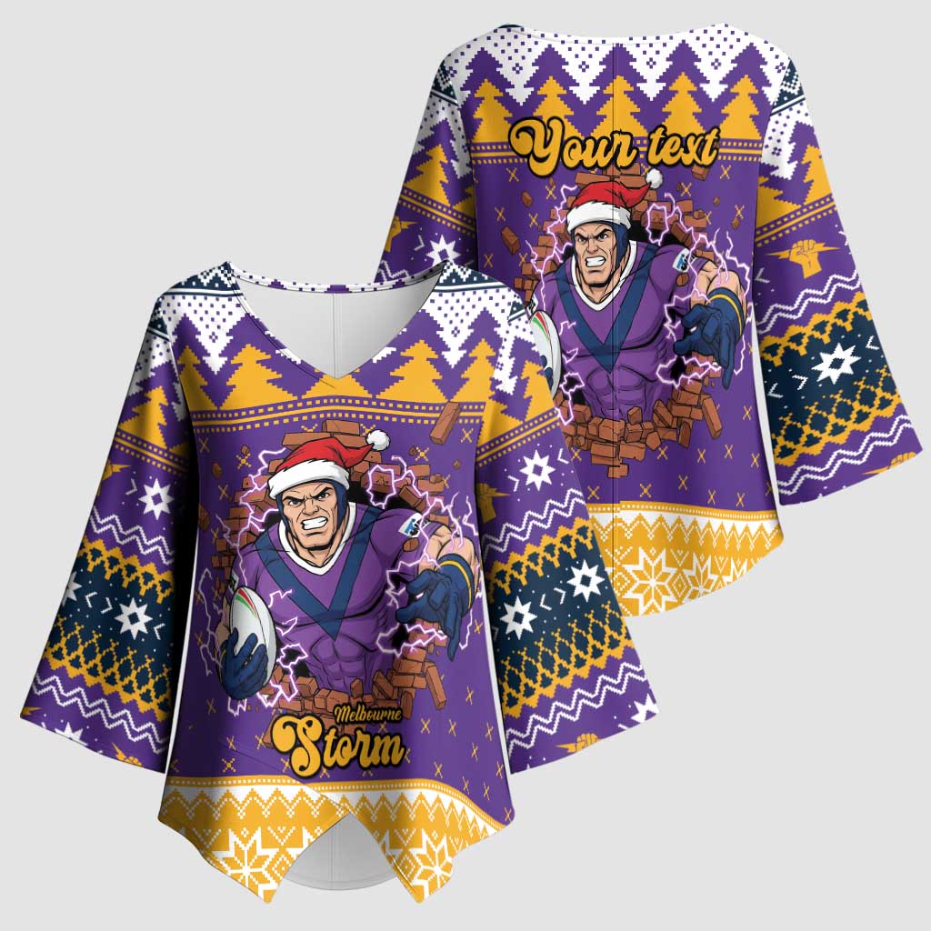 Melbourne Thunderbolt Santa Personalised Kimono Sleeve Blouse Christmas Rugby League Spirit - Aussie Hoodie