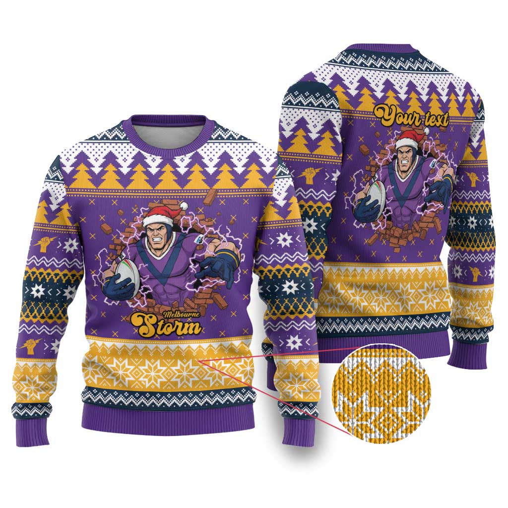 Melbourne Thunderbolt Santa Personalised Ugly Christmas Sweater Christmas Rugby League Spirit - Aussie Hoodie