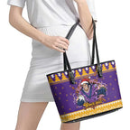 Melbourne Thunderbolt Santa Personalised Leather Tote Bag Christmas Rugby League Spirit - Aussie Hoodie