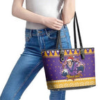 Melbourne Thunderbolt Santa Personalised Leather Tote Bag Christmas Rugby League Spirit - Aussie Hoodie