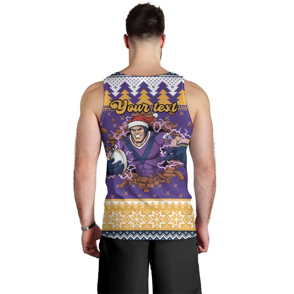 Melbourne Thunderbolt Santa Personalised Men Tank Top Christmas Rugby League Spirit - Aussie Hoodie