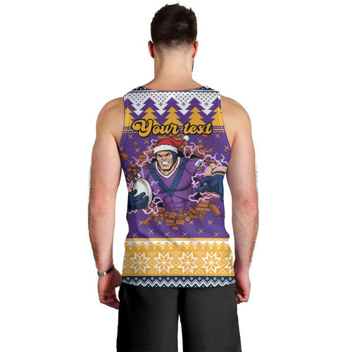 Melbourne Thunderbolt Santa Personalised Men Tank Top Christmas Rugby League Spirit - Aussie Hoodie