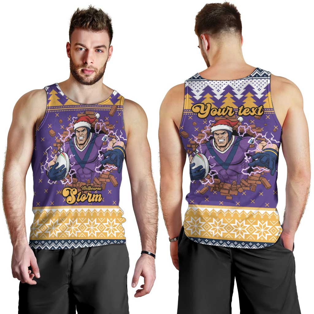 Melbourne Thunderbolt Santa Personalised Men Tank Top Christmas Rugby League Spirit - Aussie Hoodie