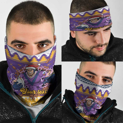 Melbourne Thunderbolt Santa Personalised Neck Gaiter Christmas Rugby League Spirit - Aussie Hoodie