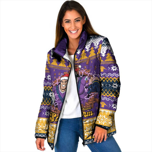 Melbourne Thunderbolt Santa Personalised Padded Jacket Christmas Rugby League Spirit - Aussie Hoodie