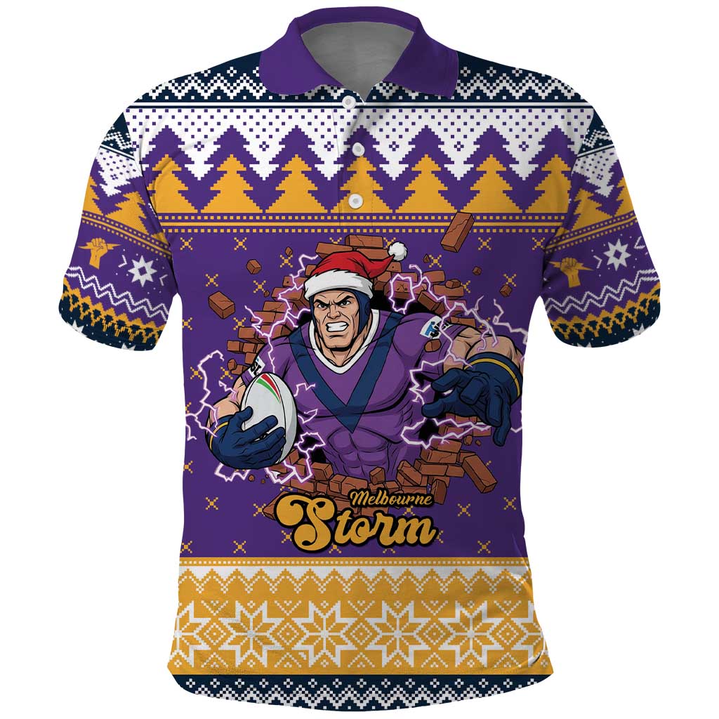 Melbourne Thunderbolt Santa Personalised Polo Shirt Christmas Rugby League Spirit - Aussie Hoodie