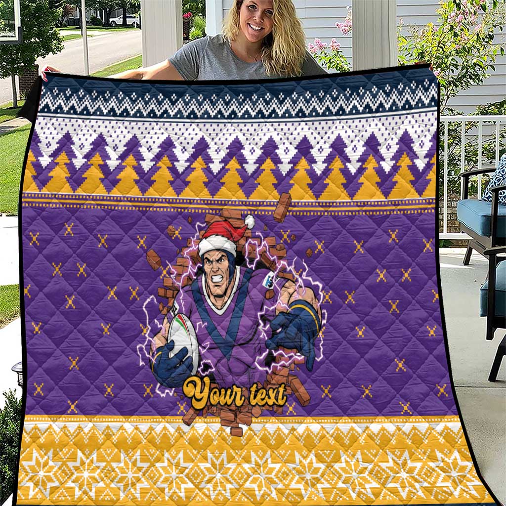 Melbourne Thunderbolt Santa Personalised Quilt Christmas Rugby League Spirit - Aussie Hoodie