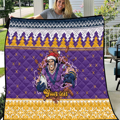 Melbourne Thunderbolt Santa Personalised Quilt Christmas Rugby League Spirit - Aussie Hoodie