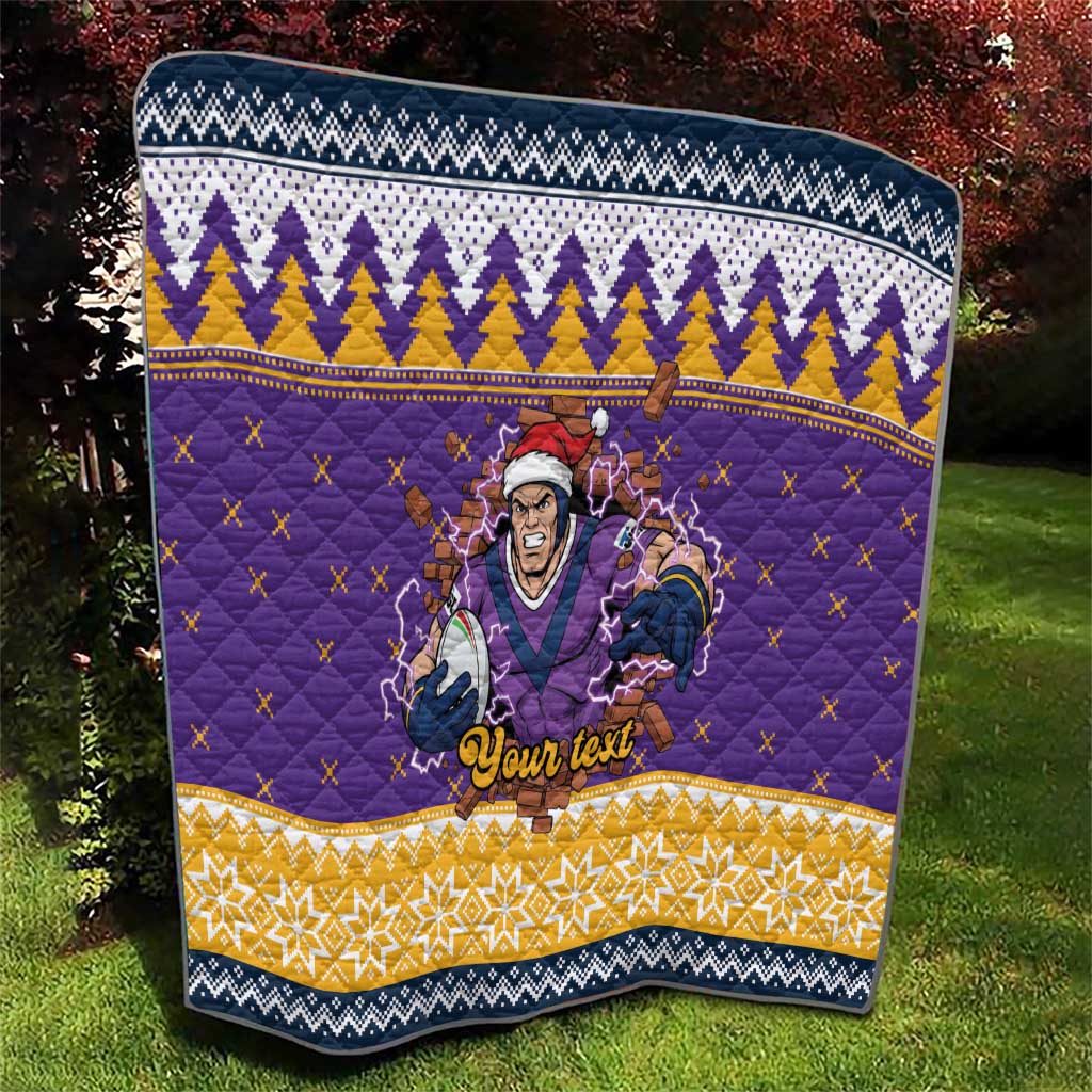 Melbourne Thunderbolt Santa Personalised Quilt Christmas Rugby League Spirit - Aussie Hoodie