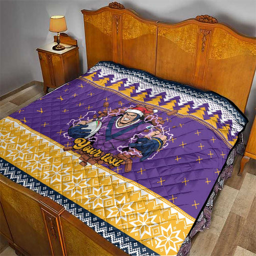 Melbourne Thunderbolt Santa Personalised Quilt Christmas Rugby League Spirit - Aussie Hoodie