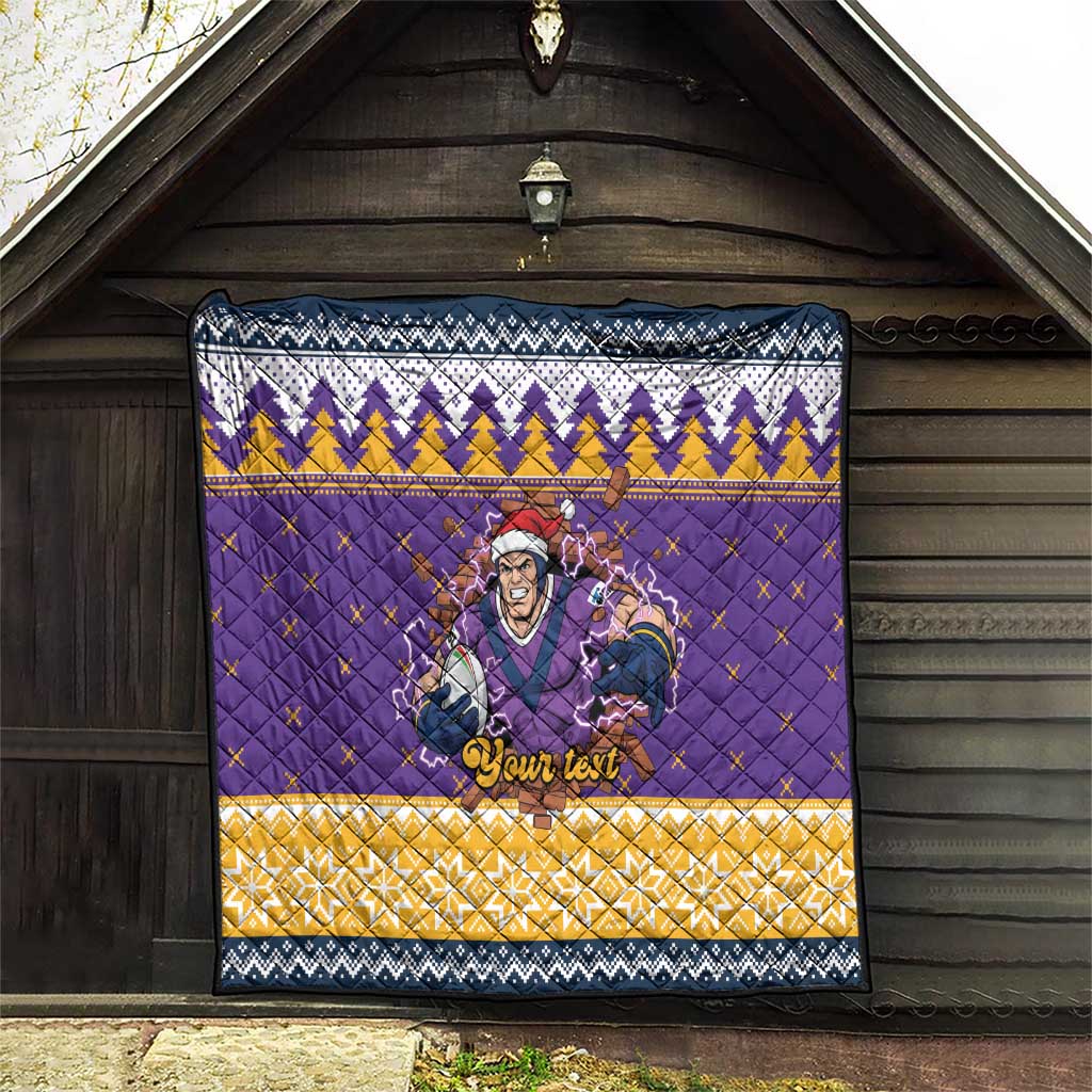 Melbourne Thunderbolt Santa Personalised Quilt Christmas Rugby League Spirit - Aussie Hoodie