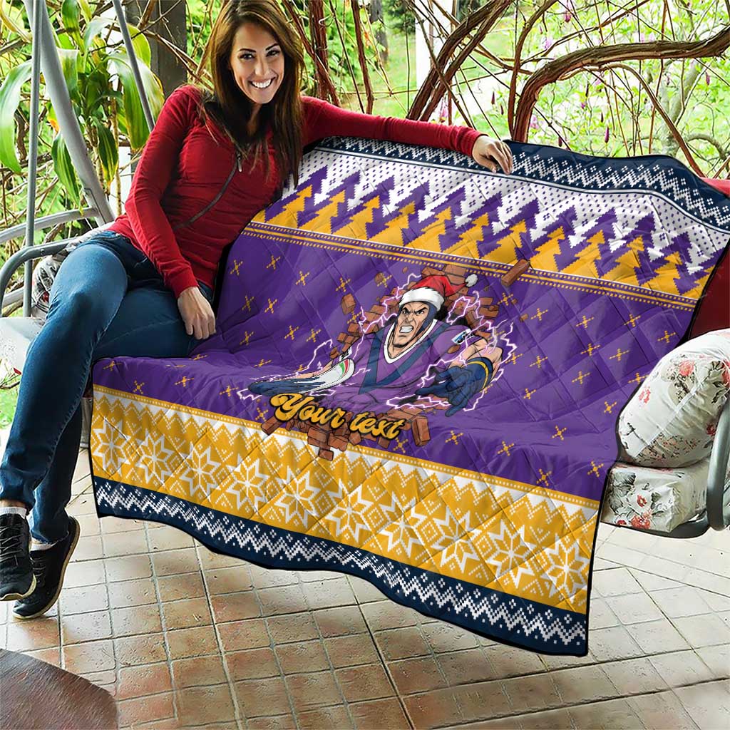 Melbourne Thunderbolt Santa Personalised Quilt Christmas Rugby League Spirit - Aussie Hoodie