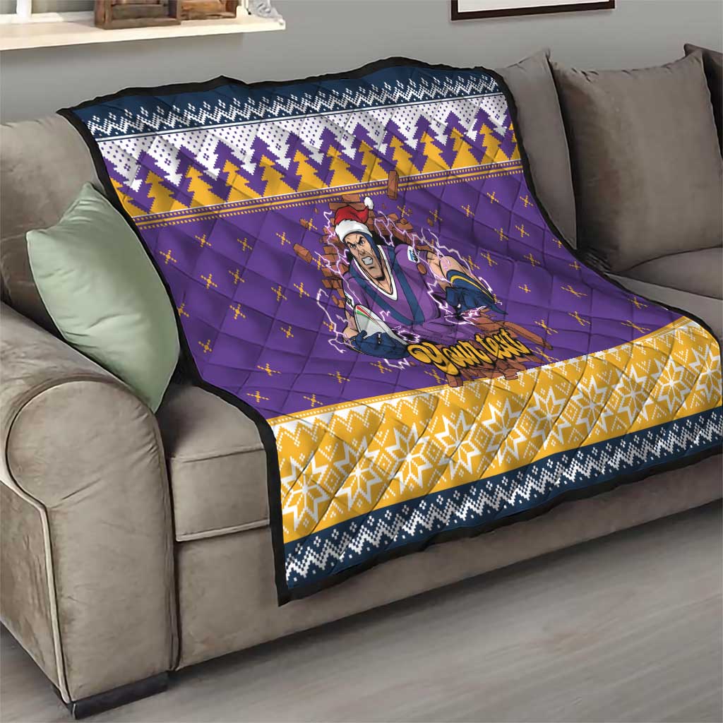 Melbourne Thunderbolt Santa Personalised Quilt Christmas Rugby League Spirit - Aussie Hoodie