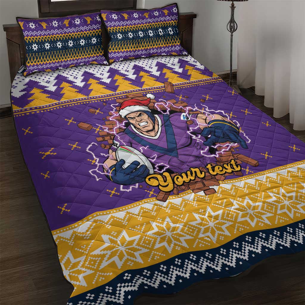 Melbourne Thunderbolt Santa Personalised Quilt Bed Set Christmas Rugby League Spirit - Aussie Hoodie