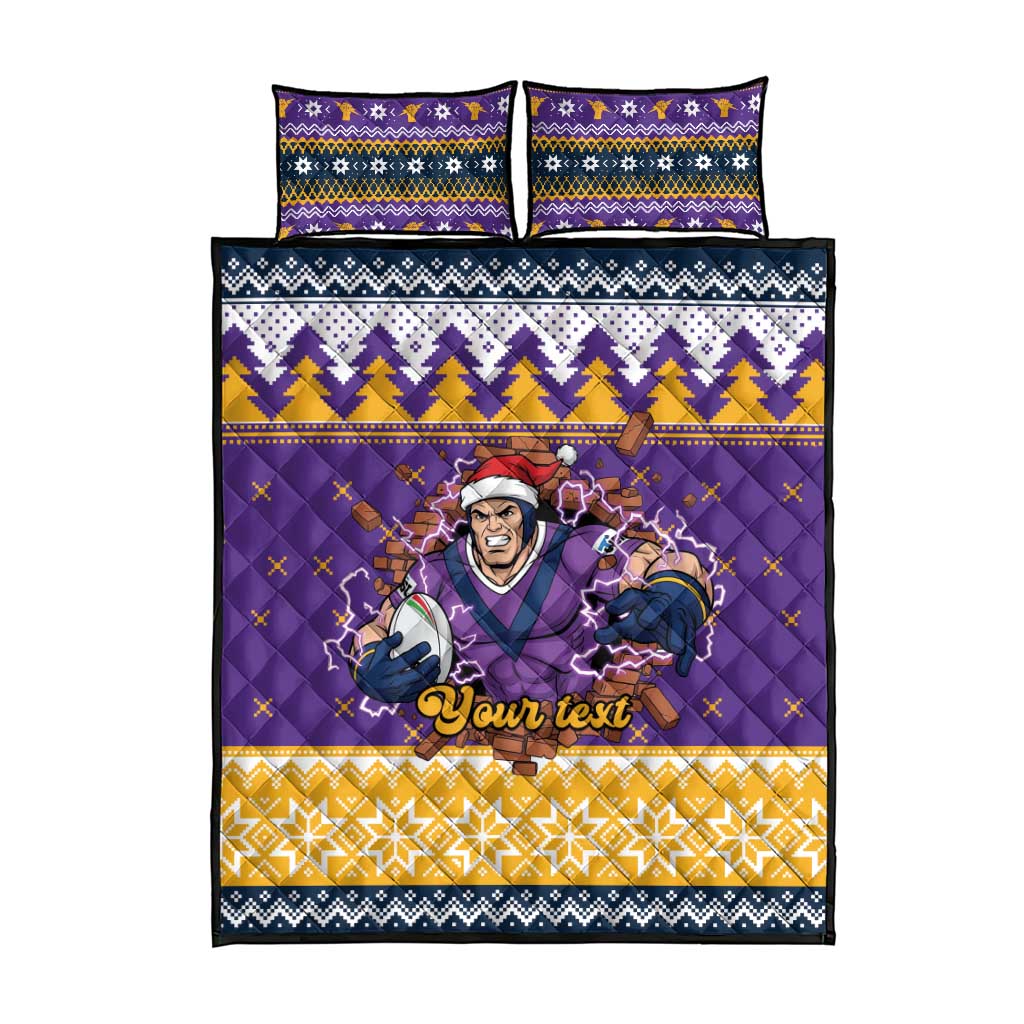 Melbourne Thunderbolt Santa Personalised Quilt Bed Set Christmas Rugby League Spirit - Aussie Hoodie