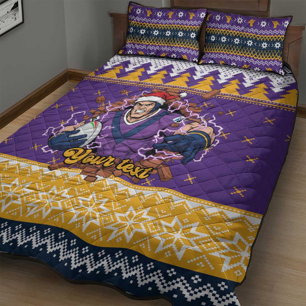 Melbourne Thunderbolt Santa Personalised Quilt Bed Set Christmas Rugby League Spirit - Aussie Hoodie
