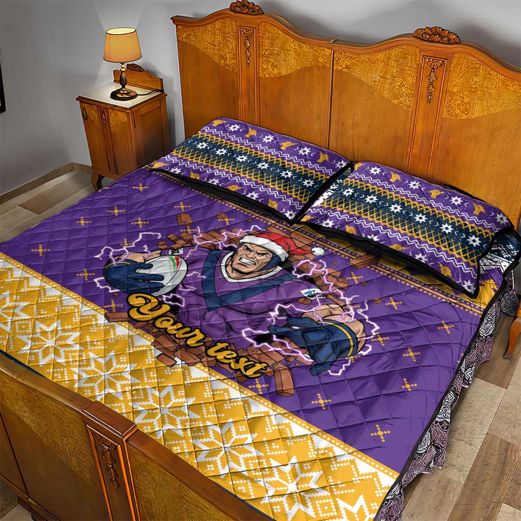 Melbourne Thunderbolt Santa Personalised Quilt Bed Set Christmas Rugby League Spirit - Aussie Hoodie