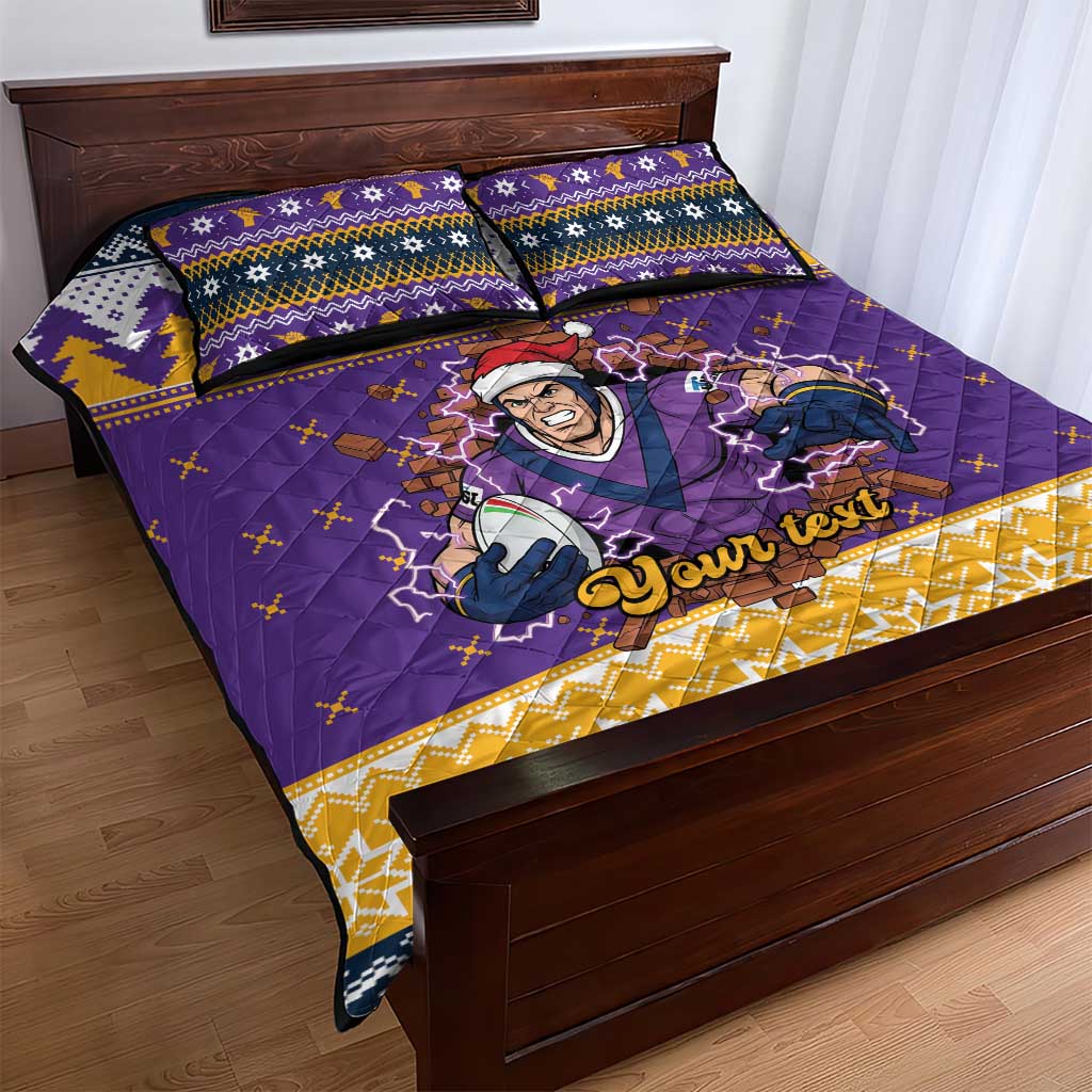 Melbourne Thunderbolt Santa Personalised Quilt Bed Set Christmas Rugby League Spirit - Aussie Hoodie