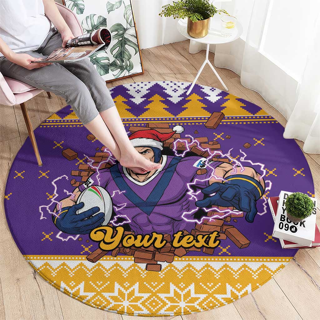 Melbourne Thunderbolt Santa Personalised Round Carpet Christmas Rugby League Spirit - Aussie Hoodie