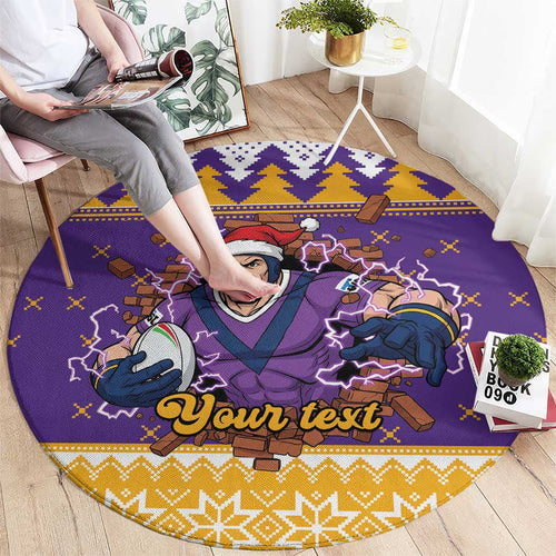 Melbourne Thunderbolt Santa Personalised Round Carpet Christmas Rugby League Spirit - Aussie Hoodie