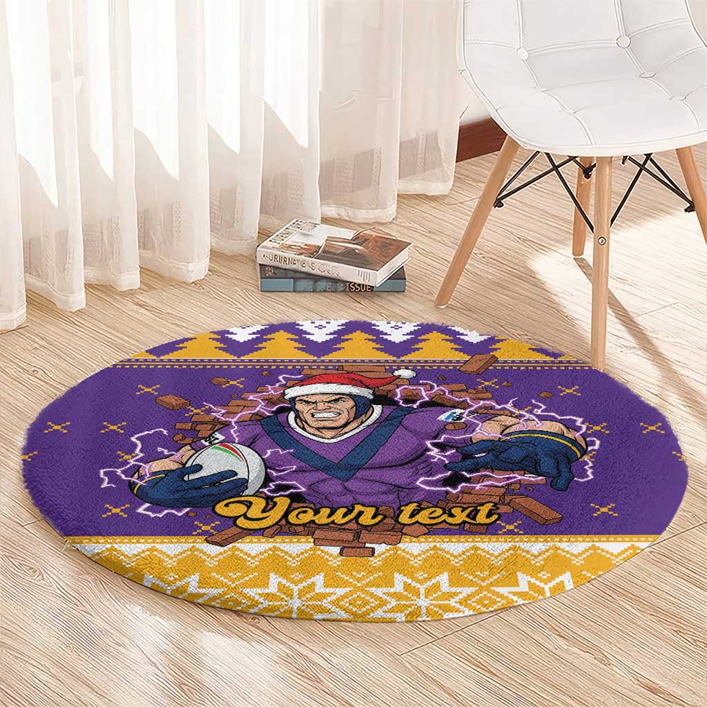 Melbourne Thunderbolt Santa Personalised Round Carpet Christmas Rugby League Spirit - Aussie Hoodie