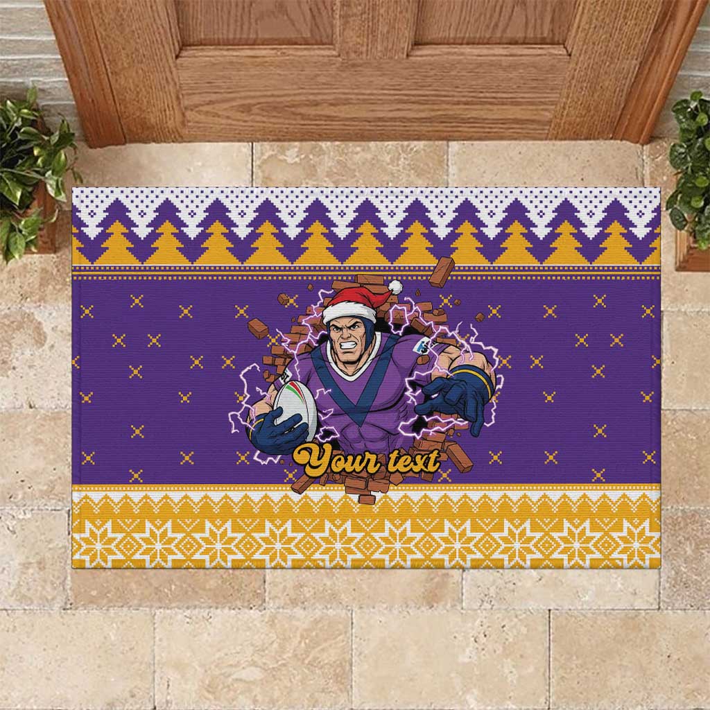 Melbourne Thunderbolt Santa Personalised Rubber Doormat Christmas Rugby League Spirit - Aussie Hoodie