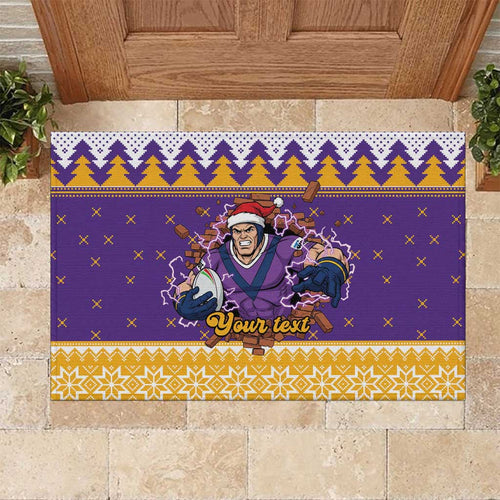 Melbourne Thunderbolt Santa Personalised Rubber Doormat Christmas Rugby League Spirit - Aussie Hoodie