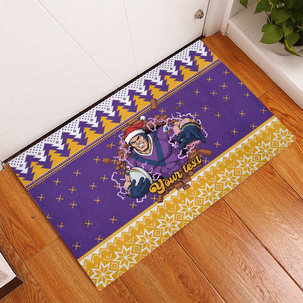 Melbourne Thunderbolt Santa Personalised Rubber Doormat Christmas Rugby League Spirit - Aussie Hoodie