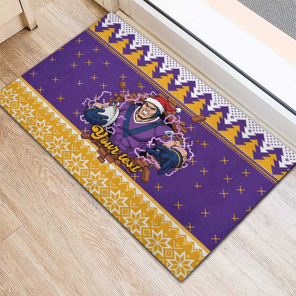 Melbourne Thunderbolt Santa Personalised Rubber Doormat Christmas Rugby League Spirit - Aussie Hoodie