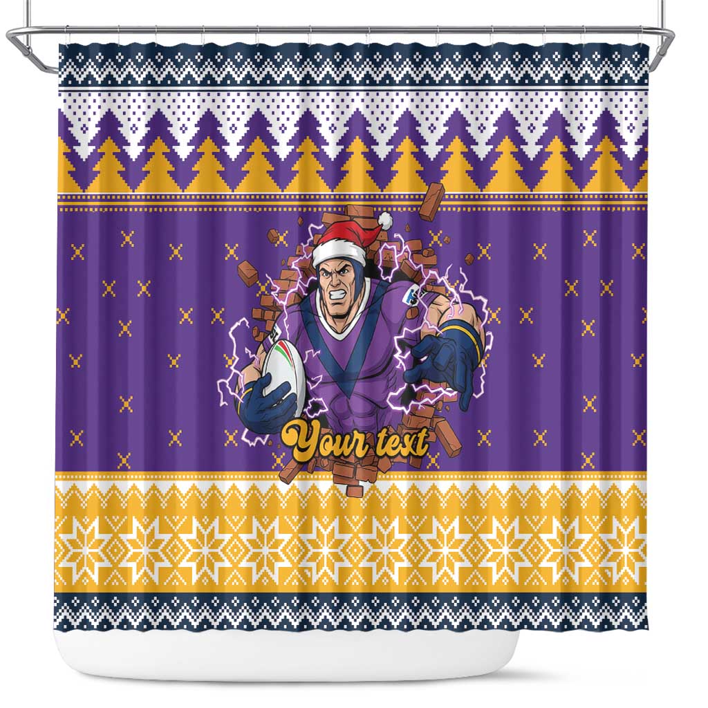 Melbourne Thunderbolt Santa Personalised Shower Curtain Christmas Rugby League Spirit - Aussie Hoodie