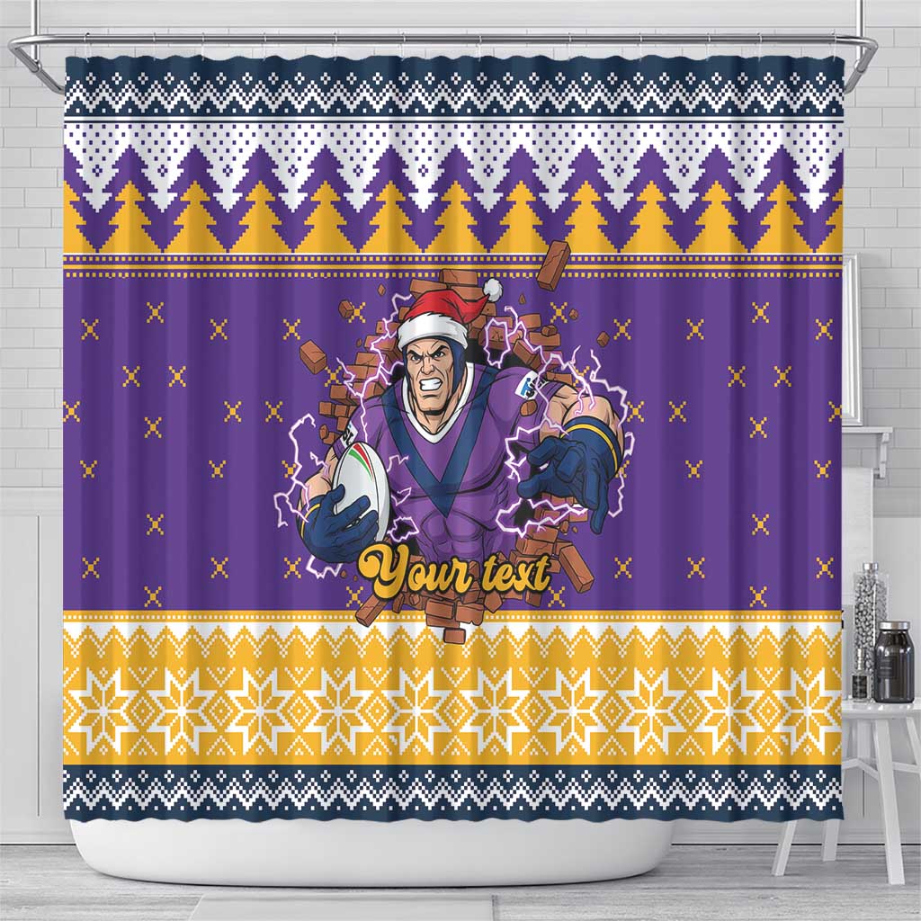 Melbourne Thunderbolt Santa Personalised Shower Curtain Christmas Rugby League Spirit - Aussie Hoodie