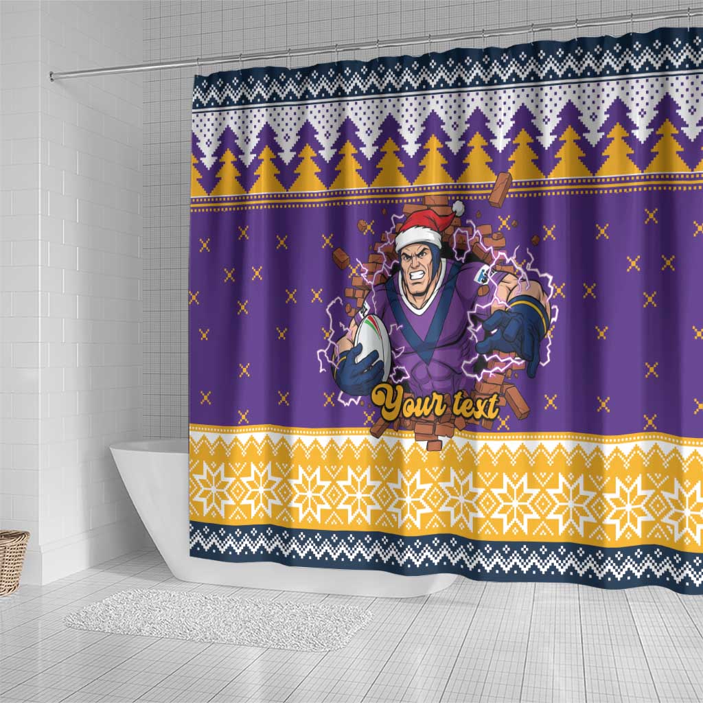 Melbourne Thunderbolt Santa Personalised Shower Curtain Christmas Rugby League Spirit - Aussie Hoodie