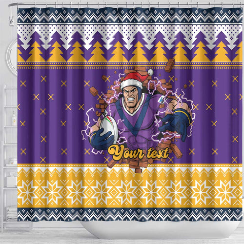 Melbourne Thunderbolt Santa Personalised Shower Curtain Christmas Rugby League Spirit - Aussie Hoodie