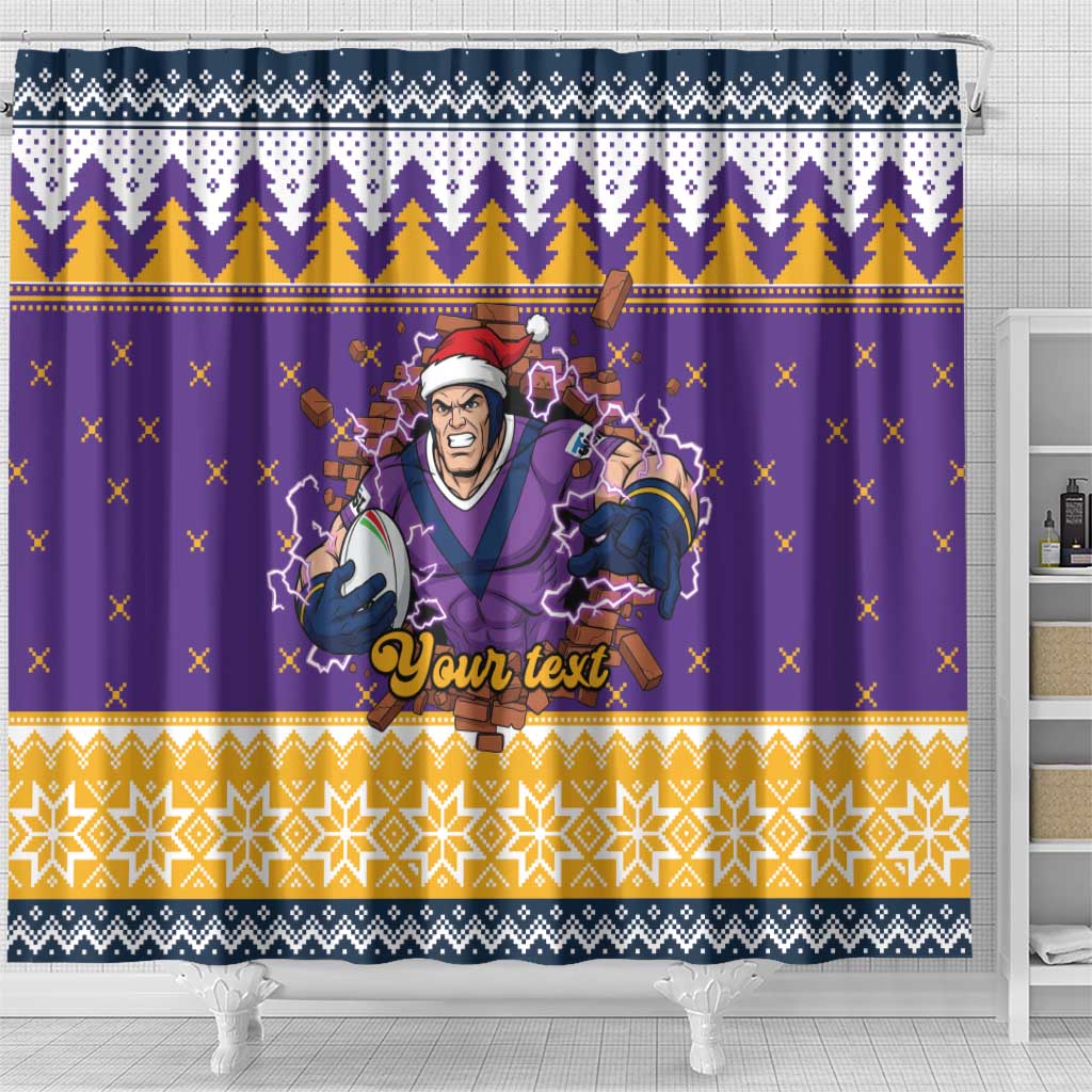 Melbourne Thunderbolt Santa Personalised Shower Curtain Christmas Rugby League Spirit - Aussie Hoodie