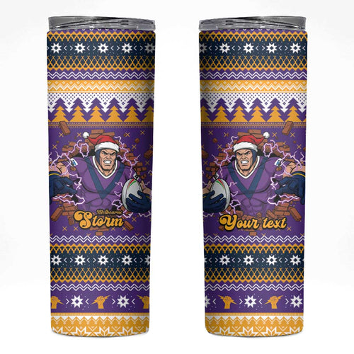 Melbourne Thunderbolt Santa Personalised Skinny Tumbler Christmas Rugby League Spirit - Aussie Hoodie