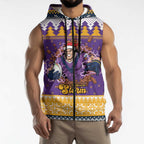 Melbourne Thunderbolt Santa Personalised Sleeveless Zip Hoodie Christmas Rugby League Spirit LT9