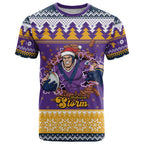 Melbourne Thunderbolt Santa Personalised T Shirt Christmas Rugby League Spirit - Aussie Hoodie