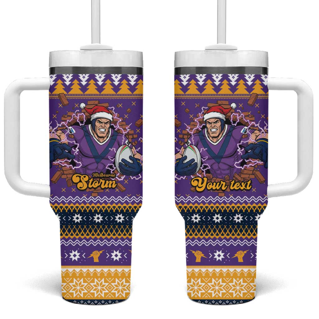 Melbourne Thunderbolt Santa Personalised Tumbler With Handle Christmas Rugby League Spirit - Aussie Hoodie