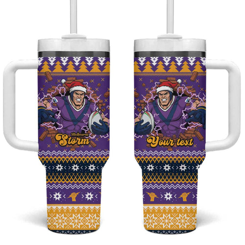 Melbourne Thunderbolt Santa Personalised Tumbler With Handle Christmas Rugby League Spirit - Aussie Hoodie