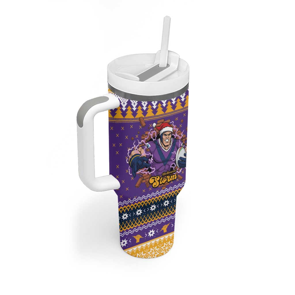 Melbourne Thunderbolt Santa Personalised Tumbler With Handle Christmas Rugby League Spirit - Aussie Hoodie