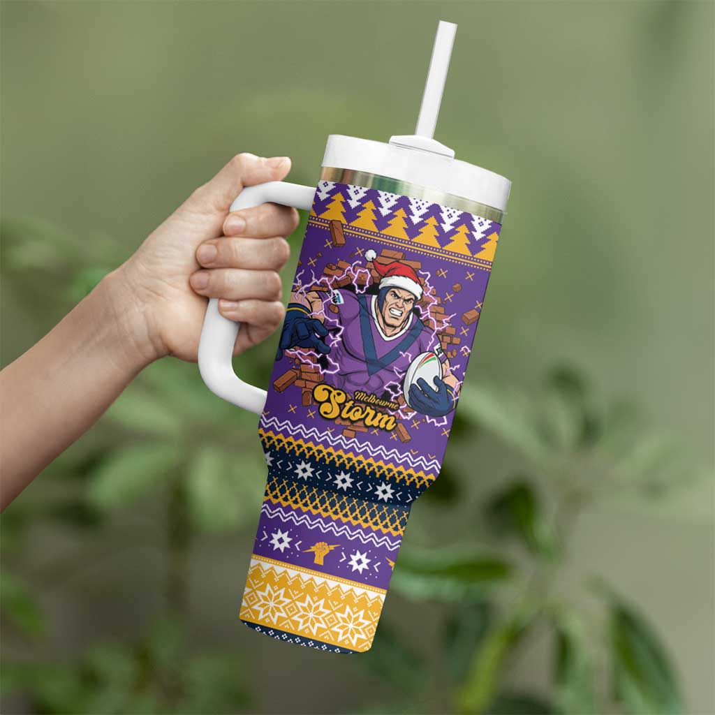 Melbourne Thunderbolt Santa Personalised Tumbler With Handle Christmas Rugby League Spirit - Aussie Hoodie