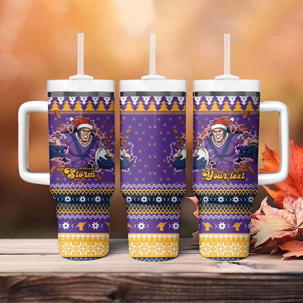 Melbourne Thunderbolt Santa Personalised Tumbler With Handle Christmas Rugby League Spirit - Aussie Hoodie